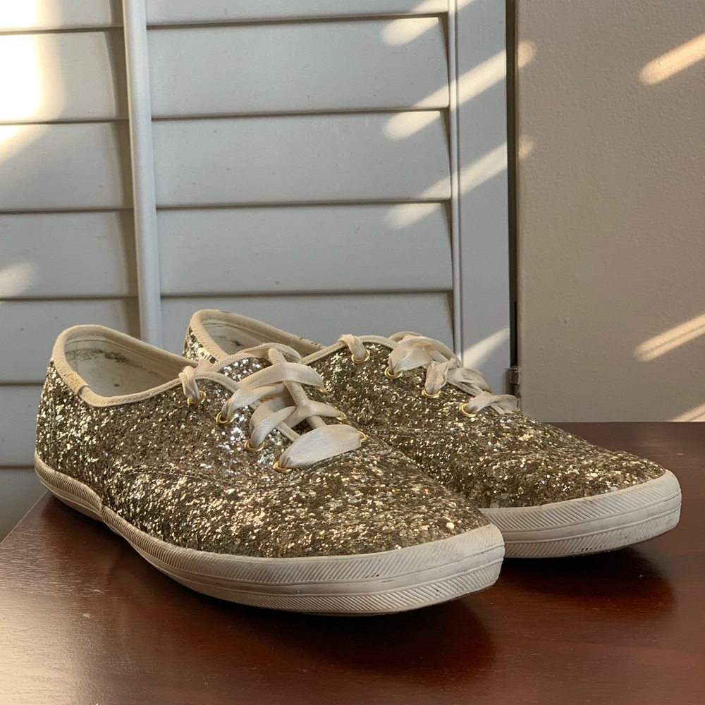 Kate Spade Gold Glitter Sneakers